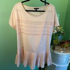 Lane Bryant pink short sleeve top scoopneck